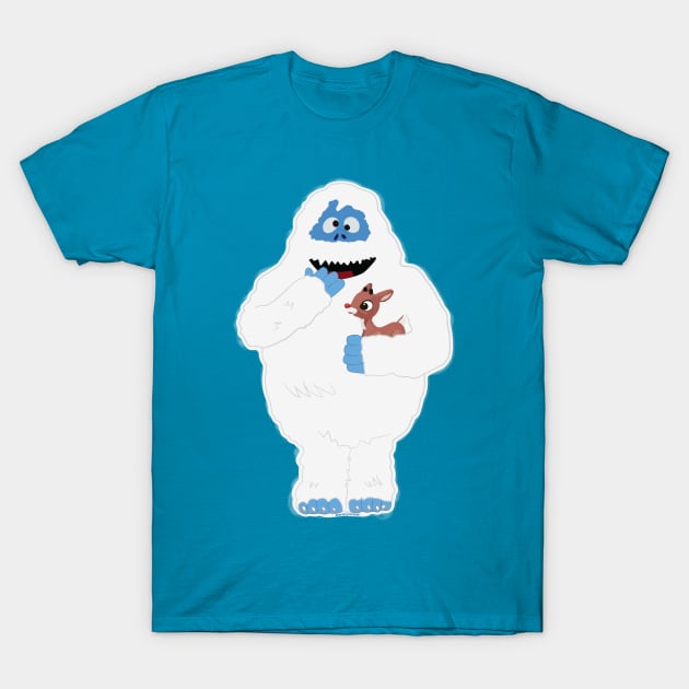 Classic Christmas Abominable Snowman with Rudolph © GraphicLoveShop T-Shirt by GraphicLoveShop